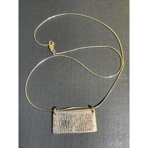 Designer Kathy Bransfield Sterling Silver ‘I’ll Be There’ Quote Pendant Necklace